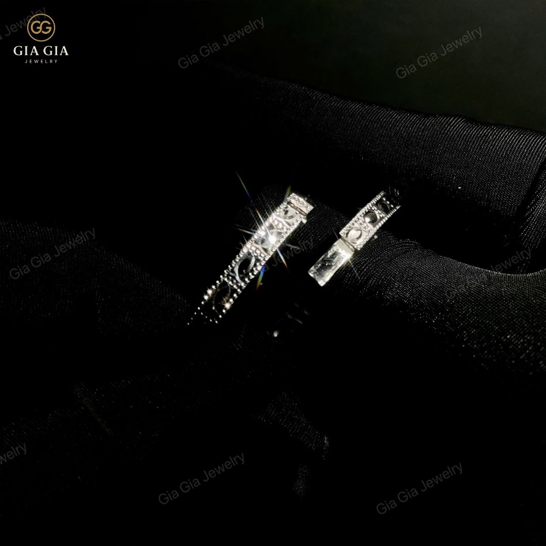 Vòng Xi Men Họa Tiết Hình Thoi XM2 Cho Nữ Chất Liệu Bạc 925 Xi Bạc Kim 2 Lớp Mã XM2